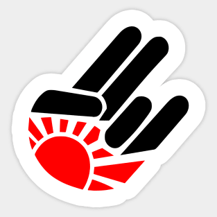 Rising sun hand Sticker